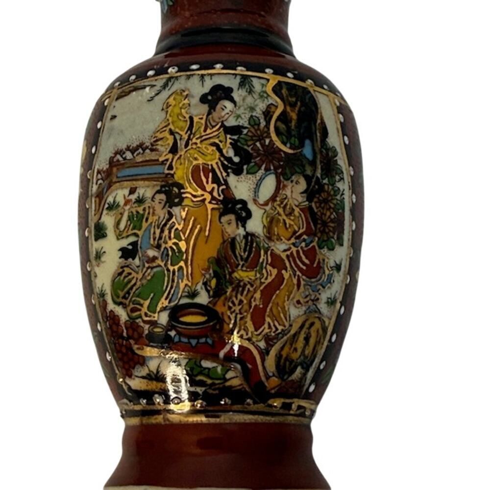 Vintage Japanese Style Porcelain Vase Hand Painted - Picture 2 of 7